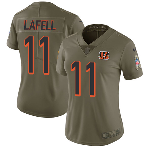 Nike Bengals #11 Brandon LaFell Olive Women's Stitched NFL Limited 2017 Salute to Service Jersey