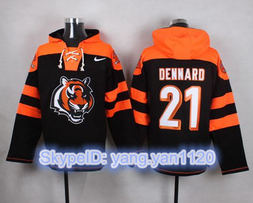 Nike Bengals #21 Darqueze Dennard Black Player Pullover NFL Hoodie