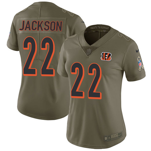 Nike Bengals #22 William Jackson Olive Women's Stitched NFL Limited 2017 Salute to Service Jersey Nike Bengals #22 William Jackson Olive Women's Stitched NFL Limited 2017 Salute to Service Jersey