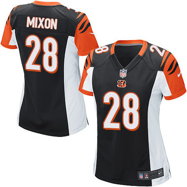 Nike Bengals #28 Joe Mixon Black Team Color Women's Stitched NFL Elite Jersey Nike Bengals #28 Joe Mixon Black Team Color Women's Stitched NFL Elite Jersey