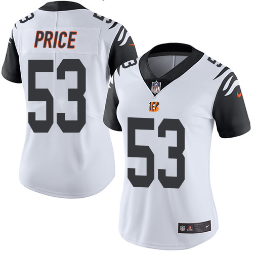 Nike Bengals #53 Billy Price White Women's Stitched NFL Limited Rush Jersey Nike Bengals #53 Billy Price White Women's Stitched NFL Limited Rush Jersey