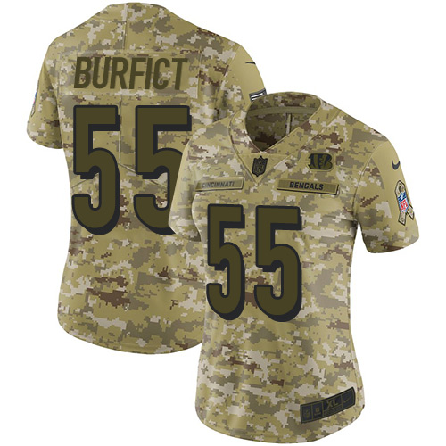Nike Bengals #55 Vontaze Burfict Camo Women's Stitched NFL Limited 2018 Salute to Service Jersey Nike Bengals #55 Vontaze Burfict Camo Women's Stitched NFL Limited 2018 Salute to Service Jersey