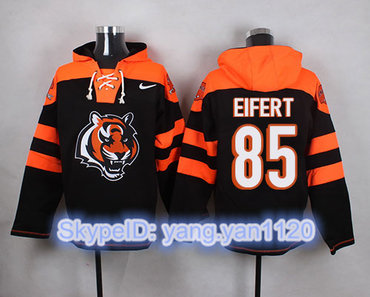Nike Bengals #85 Tyler Eifert Black Player Pullover NFL Hoodie