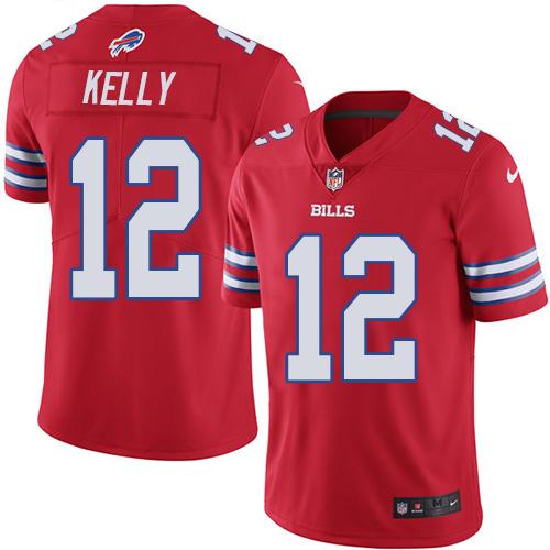 Nike Bills #12 Jim Kelly Red Youth Stitched NFL Limited Rush Jersey Nike Bills #12 Jim Kelly Red Youth Stitched NFL Limited Rush Jersey