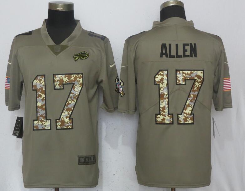 Nike Bills #17 Josh Allen Olive Vapor Salute To Service Limited Jersey Nike Bills #17 Josh Allen Olive Vapor Salute To Service Limited Jersey