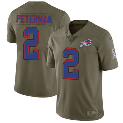 Nike Bills #2 Nathan Peterman Olive Youth Stitched NFL Limited 2017 Salute to Service Jersey Nike Bills #2 Nathan Peterman Olive Youth Stitched NFL Limited 2017 Salute to Service Jersey