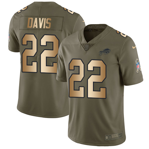 Nike Bills #22 Vontae Davis Olive Gold Youth Stitched NFL Limited 2017 Salute to Service Jersey Nike Bills #22 Vontae Davis Olive Gold Youth Stitched NFL Limited 2017 Salute to Service Jersey