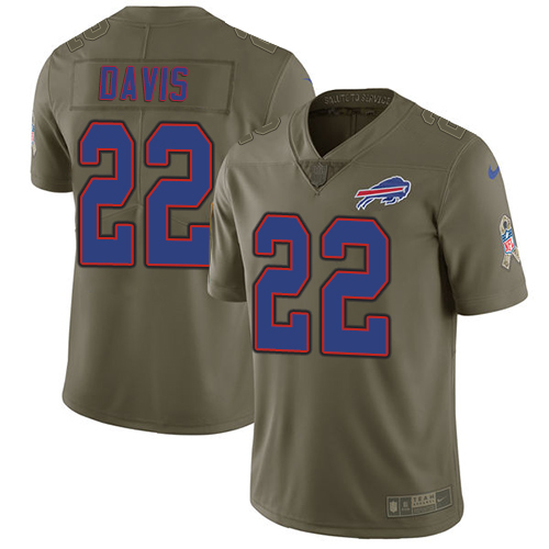Nike Bills #22 Vontae Davis Olive Men's Stitched NFL Limited 2017 Salute To Service Jersey Nike Bills #22 Vontae Davis Olive Men's Stitched NFL Limited 2017 Salute To Service Jersey