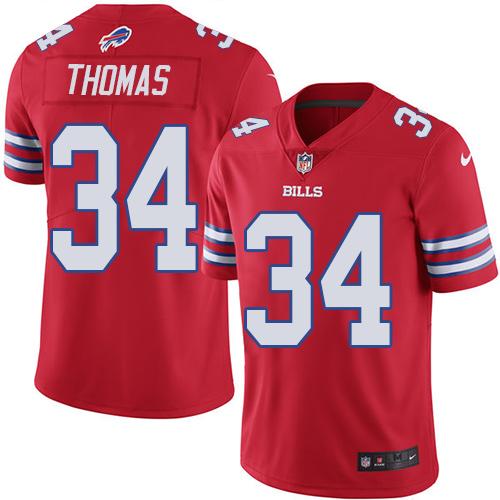 Nike Bills #34 Thurman Thomas Red Youth Stitched NFL Limited Rush Jerse Nike Bills #34 Thurman Thomas Red Youth Stitched NFL Limited Rush Jerse
