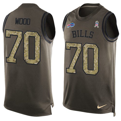 Nike Bills #70 Eric Wood Green Men's Stitched NFL Limited Salute To Service Tank Top Jersey Nike Bills #70 Eric Wood Green Men's Stitched NFL Limited Salute To Service Tank Top Jersey