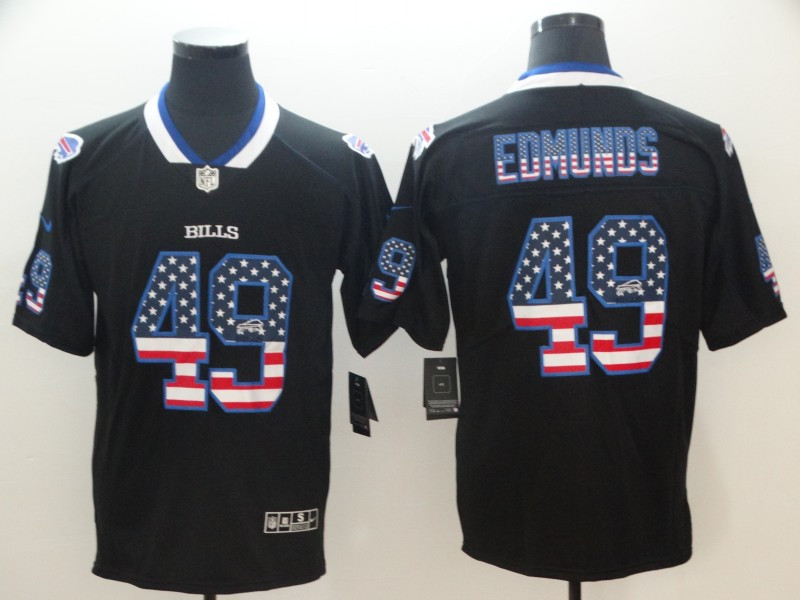 Nike Bills 49 Tremaine Edmunds Black USA Flag Fashion Limited Jersey Nike Bills 49 Tremaine Edmunds Black USA Flag Fashion Limited Jersey