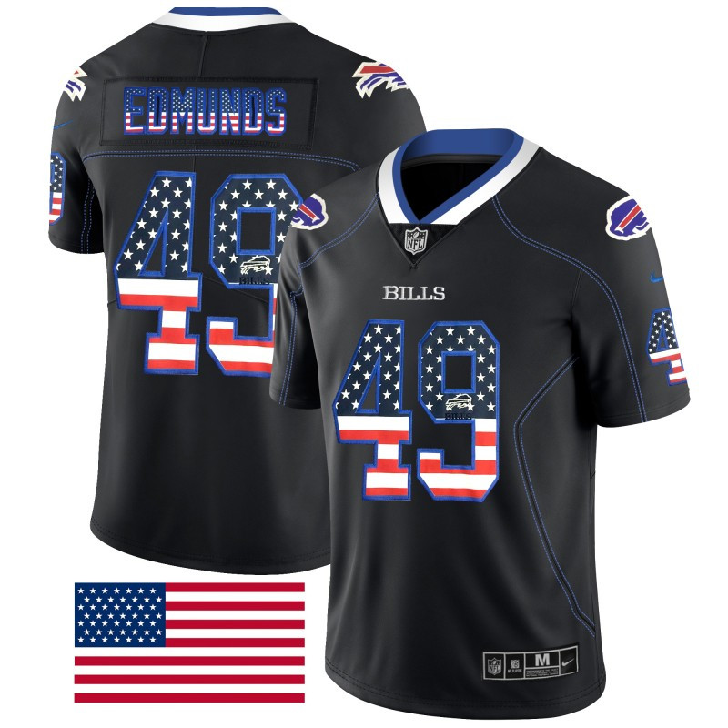 Nike Bills 49 Tremaine Edmunds Black USA Flag Fashion Limited Jersey Nike Bills 49 Tremaine Edmunds Black USA Flag Fashion Limited Jersey