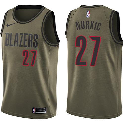 Nike Blazers #27 Jusuf Nurkic Green Salute to Service NBA Swingman Jersey Nike Blazers #27 Jusuf Nurkic Green Salute to Service NBA Swingman Jersey