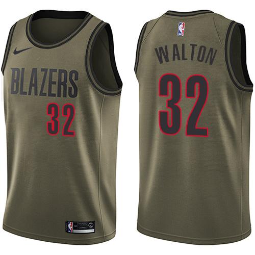 Nike Blazers #32 Bill Walton Green Salute to Service NBA Swingman Jersey Nike Blazers #32 Bill Walton Green Salute to Service NBA Swingman Jersey