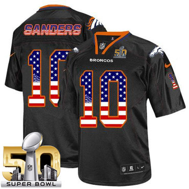 Nike Broncos #10 Emmanuel Sanders Black Super Bowl 50 Men's Stitched NFL Elite USA Flag Fashion Jersey Nike Broncos #10 Emmanuel Sanders Black Super Bowl 50 Men's Stitched NFL Elite USA Flag Fashion Jersey