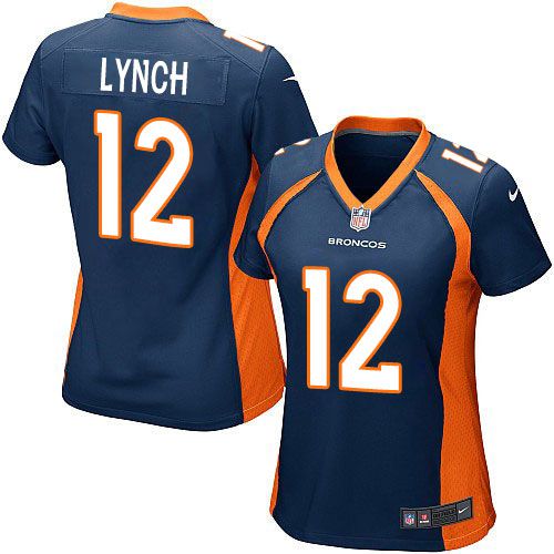 Nike Broncos #12 Paxton Lynch Blue Alternate Women's Stitched NFL New Elite Jersey Nike Broncos #12 Paxton Lynch Blue Alternate Women's Stitched NFL New Elite Jersey