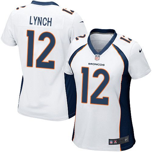 Nike Broncos #12 Paxton Lynch White Women's Stitched NFL New Elite Jersey Nike Broncos #12 Paxton Lynch White Women's Stitched NFL New Elite Jersey