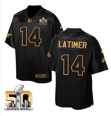Nike Broncos #14 Cody Latimer Black Super Bowl 50 Men's Stitched NFL Elite Pro Line Gold Collection Jersey