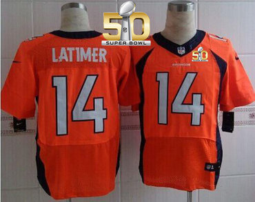 Nike Broncos #14 Cody Latimer Orange Team Color Super Bowl 50 Men's Stitched NFL New Elite Jersey Nike Broncos #14 Cody Latimer Orange Team Color Super Bowl 50 Men's Stitched NFL New Elite Jersey