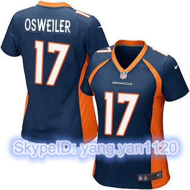 Nike Broncos #17 Brock Osweiler Blue Alternate Women's Stitched NFL New Elite Jersey Nike Broncos #17 Brock Osweiler Blue Alternate Women's Stitched NFL New Elite Jersey
