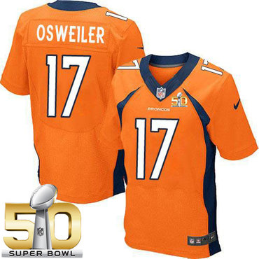 Nike Broncos #17 Brock Osweiler Orange Team Color Super Bowl 50 Men's Stitched NFL New Elite Jersey Nike Broncos #17 Brock Osweiler Orange Team Color Super Bowl 50 Men's Stitched NFL New Elite Jersey