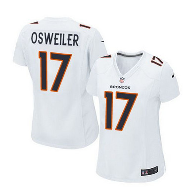 Nike Broncos #17 Brock Osweiler White Women's Stitched NFL Game Event Jersey Nike Broncos #17 Brock Osweiler White Women's Stitched NFL Game Event Jersey