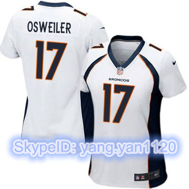 Nike Broncos #17 Brock Osweiler White Women's Stitched NFL New Elite Jersey Nike Broncos #17 Brock Osweiler White Women's Stitched NFL New Elite Jersey