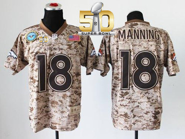 Nike Broncos #18 Peyton Manning Camo Super Bowl 50 Men's Stitched NFL New Elite USMC Jersey Nike Broncos #18 Peyton Manning Camo Super Bowl 50 Men's Stitched NFL New Elite USMC Jersey