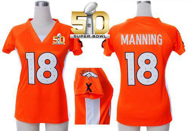 Nike Broncos #18 Peyton Manning Orange Team Color Draft Him Name & Number Top Super Bowl 50 Women's Stitched NFL Elite Jersey Nike Broncos #18 Peyton Manning Orange Team Color Draft Him Name & Number Top Super Bowl 50 Women's Stitched NFL Elite Jersey