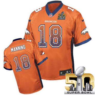 Nike Broncos #18 Peyton Manning Orange Team Color Super Bowl 50 Men's Stitched NFL Elite Drift Fashion Jersey Nike Broncos #18 Peyton Manning Orange Team Color Super Bowl 50 Men's Stitched NFL Elite Drift Fashion Jersey