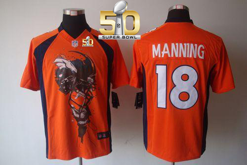 Nike Broncos #18 Peyton Manning Orange Team Color Super Bowl 50 Men's Stitched NFL Helmet Tri-Blend Limited Jersey Nike Broncos #18 Peyton Manning Orange Team Color Super Bowl 50 Men's Stitched NFL Helmet Tri-Blend Limited Jersey