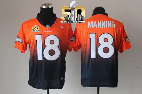 Nike Broncos #18 Peyton Manning OrangeNavy Blue Super Bowl 50 Men's Stitched NFL Elite Fadeaway Fashion Jersey Nike Broncos #18 Peyton Manning OrangeNavy Blue Super Bowl 50 Men's Stitched NFL Elite Fadeaway Fashion Jersey