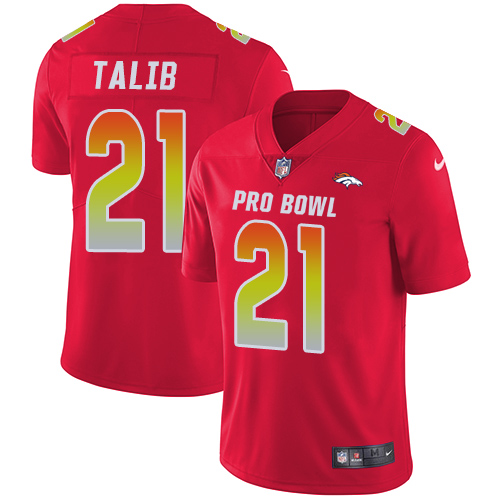 Nike Broncos #21 Aqib Talib Red Women's Stitched NFL Limited AFC 2018 Pro Bowl Jersey