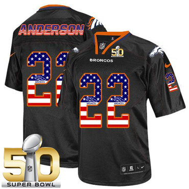 Nike Broncos #22 C.J. Anderson Black Super Bowl 50 Men's Stitched NFL Elite USA Flag Fashion Jersey Nike Broncos #22 C.J. Anderson Black Super Bowl 50 Men's Stitched NFL Elite USA Flag Fashion Jersey