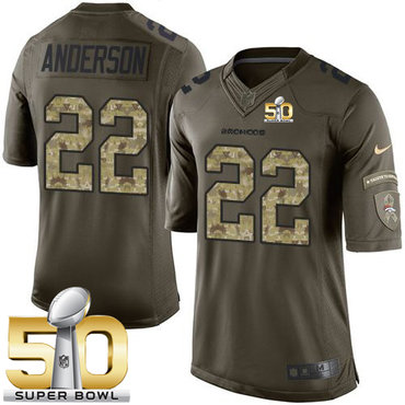 Nike Broncos #22 C.J. Anderson Green Super Bowl 50 Men's Stitched NFL Limited Salute To Service Jersey Nike Broncos #22 C.J. Anderson Green Super Bowl 50 Men's Stitched NFL Limited Salute To Service Jersey