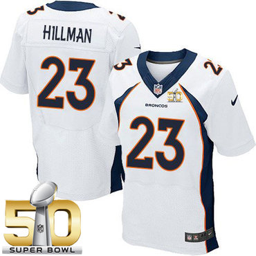 Nike Broncos #23 Ronnie Hillman White Super Bowl 50 Men's Stitched NFL New Elite Jersey