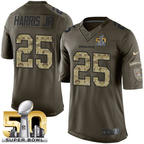 Nike Broncos #25 Chris Harris Jr Green Super Bowl 50 Men's Stitched NFL Limited Salute To Service Jersey Nike Broncos #25 Chris Harris Jr Green Super Bowl 50 Men's Stitched NFL Limited Salute To Service Jersey