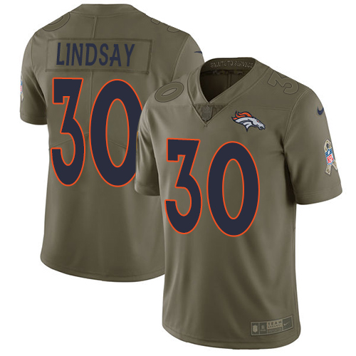 Nike Broncos #30 Phillip Lindsay Olive Men's Stitched NFL Limited 2017 Salute To Service Jersey Nike Broncos #30 Phillip Lindsay Olive Men's Stitched NFL Limited 2017 Salute To Service Jersey