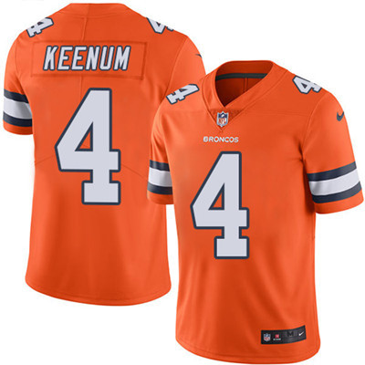 Nike Broncos #4 Case Keenum Orange Youth Stitched NFL Limited Rush Jersey Nike Broncos #4 Case Keenum Orange Youth Stitched NFL Limited Rush Jersey