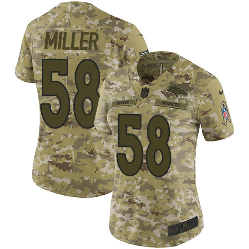 Nike Broncos #58 Von Miller Camo Women's Stitched NFL Limited 2018 Salute to Service Jersey Nike Broncos #58 Von Miller Camo Women's Stitched NFL Limited 2018 Salute to Service Jersey