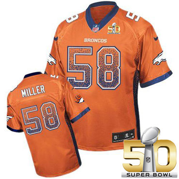 Nike Broncos #58 Von Miller Orange Team Color Super Bowl 50 Men's Stitched NFL Elite Drift Fashion Jersey Nike Broncos #58 Von Miller Orange Team Color Super Bowl 50 Men's Stitched NFL Elite Drift Fashion Jersey