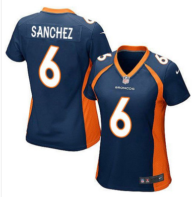 Nike Broncos #6 Mark Sanchez Blue Alternate Women's Stitched NFL New Elite Jersey Nike Broncos #6 Mark Sanchez Blue Alternate Women's Stitched NFL New Elite Jersey