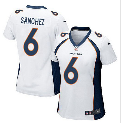 Nike Broncos #6 Mark Sanchez White Women's Stitched NFL New Elite Jersey Nike Broncos #6 Mark Sanchez White Women's Stitched NFL New Elite Jersey