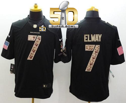 Nike Broncos #7 John Elway Black Super Bowl 50 Men's Stitched NFL Limited Salute to Service Jersey Nike Broncos #7 John Elway Black Super Bowl 50 Men's Stitched NFL Limited Salute to Service Jersey