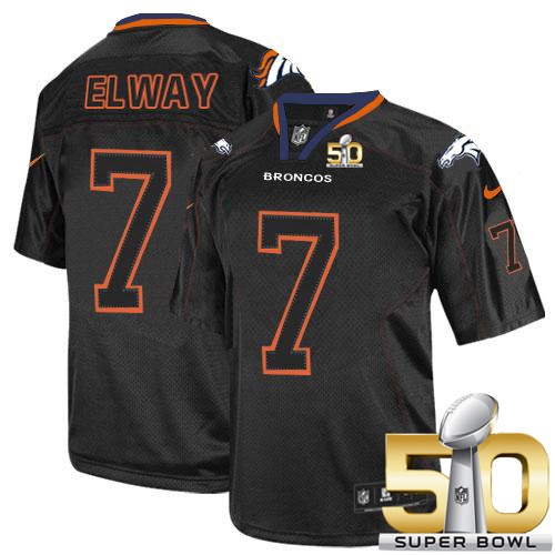 Nike Broncos #7 John Elway Lights Out Black Super Bowl 50 Men's Stitched NFL Elite Jersey Nike Broncos #7 John Elway Lights Out Black Super Bowl 50 Men's Stitched NFL Elite Jersey