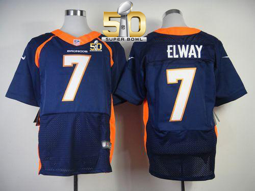 Nike Broncos #7 John Elway Navy Blue Alternate Super Bowl 50 Men's Stitched NFL New Elite Jersey Nike Broncos #7 John Elway Navy Blue Alternate Super Bowl 50 Men's Stitched NFL New Elite Jersey