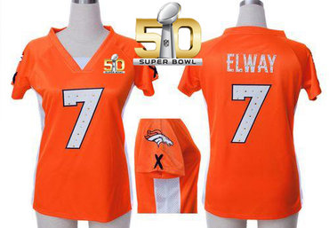 Nike Broncos #7 John Elway Orange Team Color Draft Him Name & Number Top Super Bowl 50 Women's Stitched NFL Elite Jersey Nike Broncos #7 John Elway Orange Team Color Draft Him Name & Number Top Super Bowl 50 Women's Stitched NFL Elite Jersey