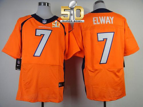 Nike Broncos #7 John Elway Orange Team Color Super Bowl 50 Men's Stitched NFL New Elite Jersey Nike Broncos #7 John Elway Orange Team Color Super Bowl 50 Men's Stitched NFL New Elite Jersey