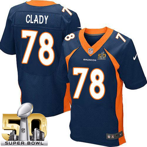 Nike Broncos #78 Ryan Clady Navy Blue Alternate Super Bowl 50 Men's Stitched NFL New Elite Jersey Nike Broncos #78 Ryan Clady Navy Blue Alternate Super Bowl 50 Men's Stitched NFL New Elite Jersey