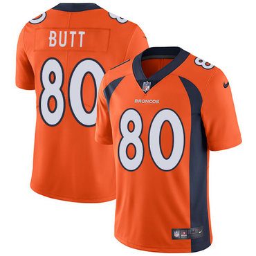 Nike Broncos #80 Jake Butt Orange Team Color Men's Stitched NFL Vapor Untouchable Limited Jersey Nike Broncos #80 Jake Butt Orange Team Color Men's Stitched NFL Vapor Untouchable Limited Jersey